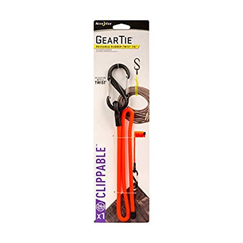 NITEIZE GLC24-31-R3 GEARTIE CLIPPABLE Brida Reutilizable con MOSQUETÓN INCORPORADO-60,09CM-Naranja, Blaze Orange, 24-inch, 1 Pack