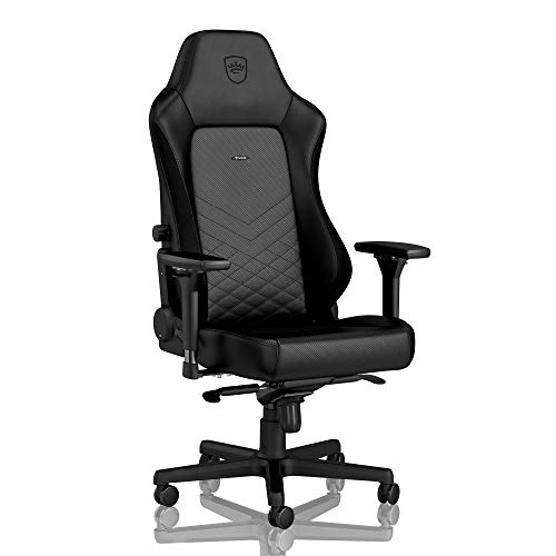 noblechairs Hero Silla de Gaming - Silla de Oficina - Cuero Sintético PU - Diseño de Asiento de Carreras - Negro