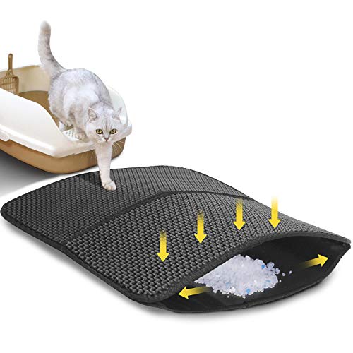 Nobleza Alfombra para Gatos Estera Arena Gatos Doble Capa Impermeable EVA Basura Impermeable Cat Litter Mat 60x45 cm