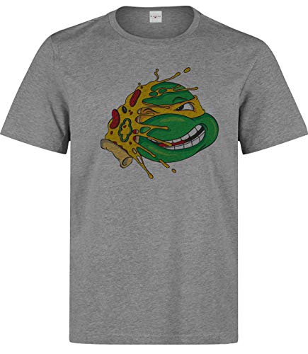 Nothingtowear Tortuga Ninja Pizza Divertido T-Shirt Camiseta para Hombre Gris L