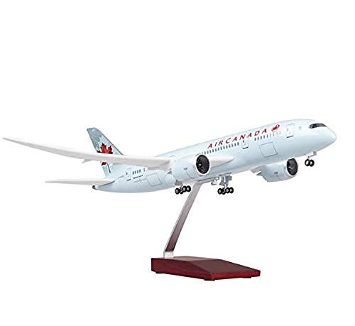 NUOYAYA Diecast Avión de aleación Modelos de avión Kit de juguetes de aviones Air Canada 7877 modelo de avión artesanía civil Retro Metal Souvenir Decoración del hogar Adorno Juguete Airbus 43cm