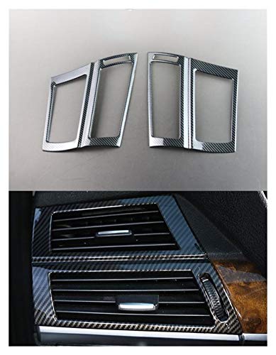 OutdoorKing Cubierta Panel Ajuste para BMW E70 E71 E72 X5 X6 SAV Estilo Fibra Carbono Aire Acondicionado Interior AC CD Panel Cubierta Navegación Embellecedor Pegatinas LHD Pegatinas