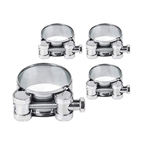 Pack de 4 abrazaderas de tubo de 26 a 28 mm, fuertes reforzadas, 4 unidades