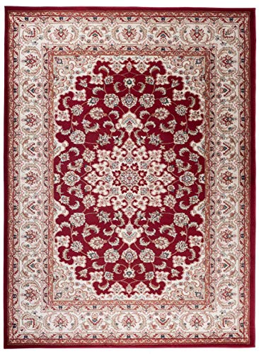 Pamir K466A 60 x 100 120 x 170 140 x 200 cm Alfombra moderna para salón y ambientes clásicos y modernos florales estilo Zigler Herati rojo (60 x 100 cm)