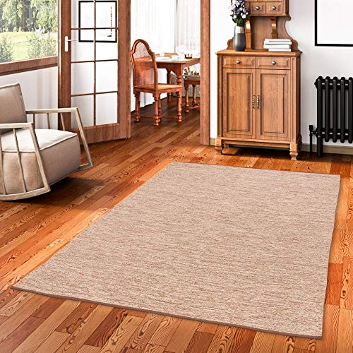 Pergamon Kelim Easy - Alfombra Natural de algodón - Beige Moteada - 7 Tamaños