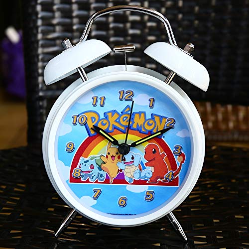 Pikachu Reloj Pikachu Reloj Pokemon Metal Dormitorio de los Niños Fuerte Perezoso Silencio Estudiante Anime