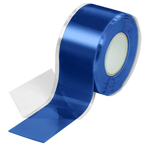 Poppstar - Cinta de silicona de autofusión, 1 x 3 m, ideal como cinta de reparación, cinta aislante y cinta de sellado (estanca, hermetica), 25mm de ancho, color azul
