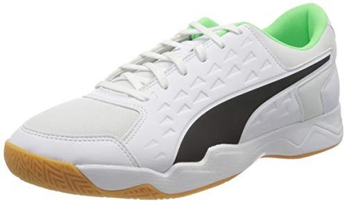 PUMA Auriz, Zapatillas de Fútbol Hombre, Blanco White Black/Elektro Green/Gum, 43 EU