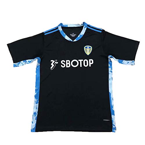 PUPPYY Leeds United 20-21 (Hogar & Weew) Jersey de fútbol Retro, fanáticos Ropa de Entrenamiento de fútbol de fútbol, ​​simpatizantes Uniforme de fútbol de edición conmemor Black-L