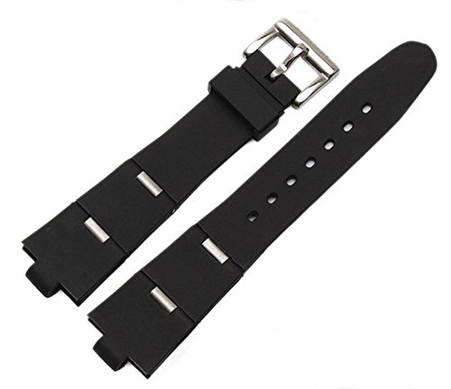 [Richie strap]22 mm X 8 mm Caucho negro Buzo Correa de reloj Correa Hebilla para el sueño de las Divas