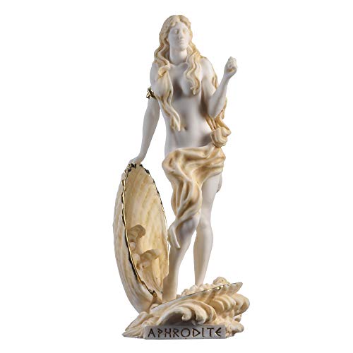 Rising Venus Afrodita Zeus Hija Diosa Griega Tono Dorado Estatua Escultura 9.0 pulgadas 23 cm