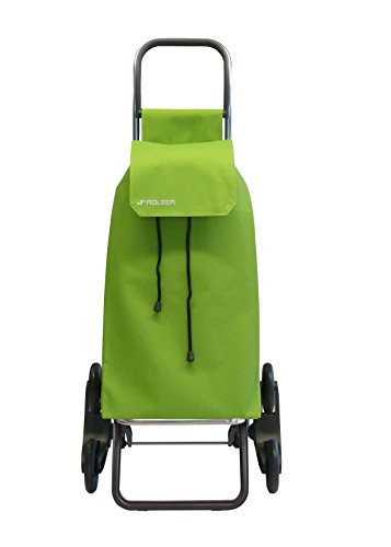 Rolser SAQ006 - Carro de compra (nylon, plegable, 47.5 x 40 x 107 cm, 43 L, 6 ruedas), color verde