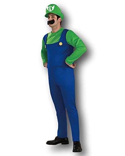 Rubber Johnnies TM Adulto Mario Bros Disfraz Luigi Fiesta De Disfraces - Verde, One Size