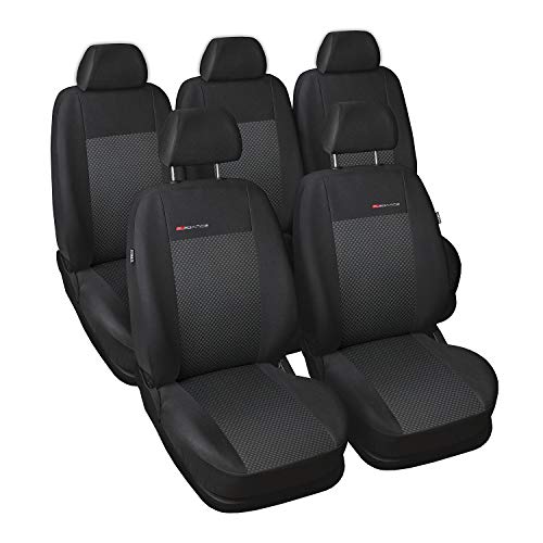 saferide | Poliéster 4-Silla Gris Fundas de Asiento para el Coche Cubiertas de Auto Delantero y Trasero Accerios Interiores Protector