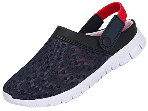 SAGUARO Zuecos para Hombre Mujer Zapatillas de Playa Respirable Sandalias del Acoplamiento Zapatillas de Verano Malla Ahueca hacia Fuera, Rojo, 37 EU