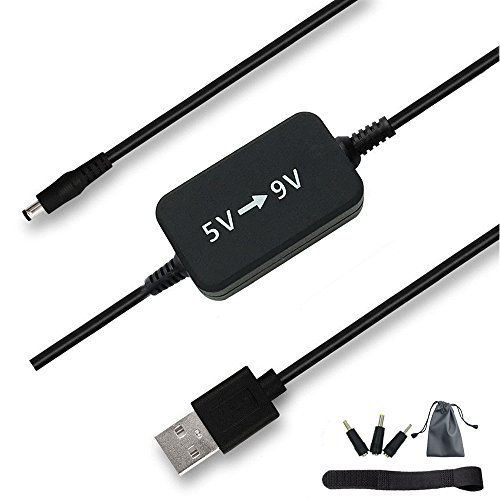 SAIYU Step Up Convertidor de tensión 5V a 9V DC Adaptador de Corriente Transformador de Voltaje Transformador de Enchufe con Belt/Impermeable Pocket / 3 Conectores de reemplazo de CC