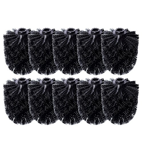 Schramm® 10 Pack WC Cabeza de Cepillo de Repuesto Negro Cabeza de Cepillo Negro Individualmente reemplazable Negro