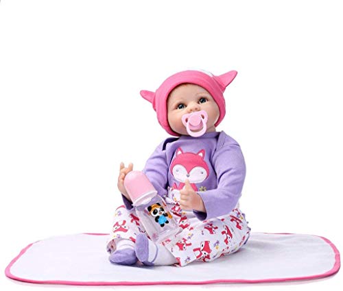 SERBHN 22 Pulgadas 55 Cm Reborn Baby Dolls Girl Lifelike Realista Mirada Durmiente Soft Cuerpo Muñeca De Silicona