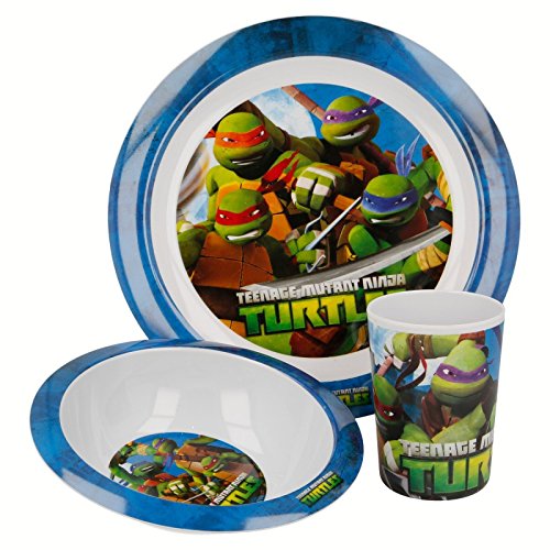 SET MELAMINA 3 PCS (PLATO, CUENCO Y VASO) TORTUGAS NINJA | Marca Stor (Disponible en distintos personajes)