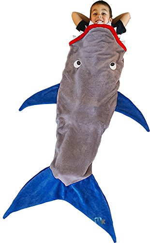 Shark Tail Manta Sirena Doble Polar Fleece Shark Cozy Warm en Sofá Cama Navidad Regalo de Cumpleaños para Niños