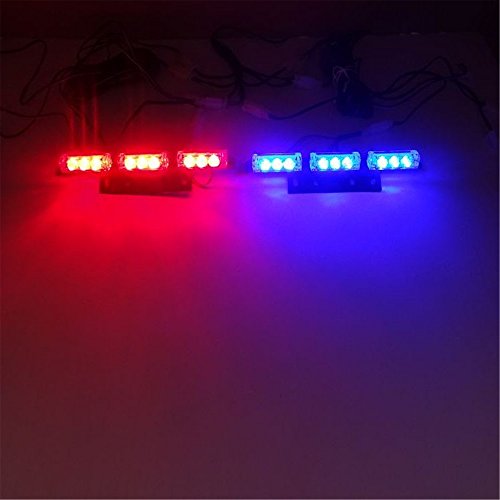 SHINA 2x9LED 12DC V 6W Flash Light del coche modo intermitente del estroboscópico de emergencia advertencia de la policía 3 Modelo (Rojo y azul)