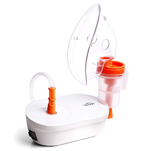 SIMBR Nebulizador Compresor, Inhalador con Boquilla y Mascarilla, Inhalador Portátil Compacto para Bebés y Adultos, Eficaz para Enfermedades Respiratorias, Reutilizable