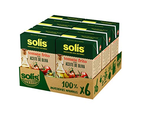 SOLIS Tomate Frito Con Aceite de Oliva Brick- Pack de 6 x 400g - Tomate sin gluten