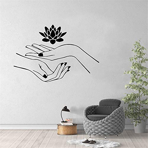 Spa Belleza Salón De Uñas Masaje Pared Pegatina Flor De Loto Pared Calcomanía Extraíble Impermeable Arte Murales Dormitorio Papel Tapiz Decoración