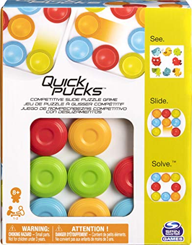 Spin Master Games Quick Pucks, Juego de puzle a Juego para Adultos y niños a Partir de 8 años.