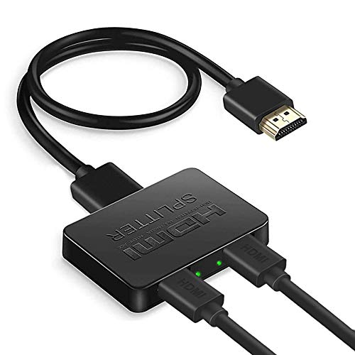 Splitter HDMI, HDMI per Doppio Monitor, 1 in 2, supporto 3D 4K 1080P HDR, Plug and Play Switcher HDMI manuale ad Alta velocità per Xbox PS4 PS3 Fire Stick Roku BLU-Ray Player Proiettore HDTV