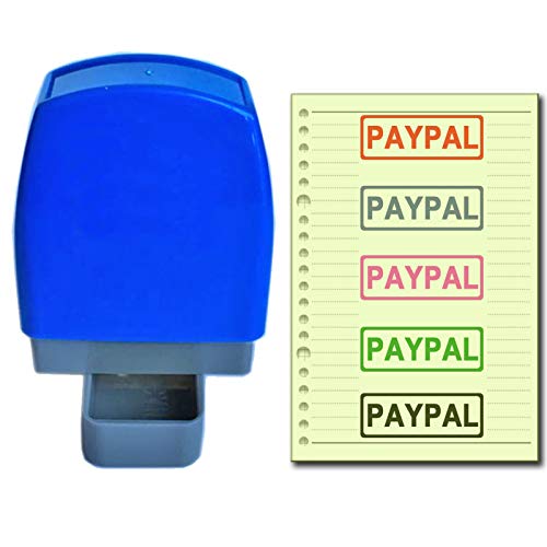 sseell paypal Flash sello de goma auto entintado sello Re-Inkable trabajo de oficina empresa escuela estacionaria sellos con marco línea muchos colores disponible, color Purple Ink