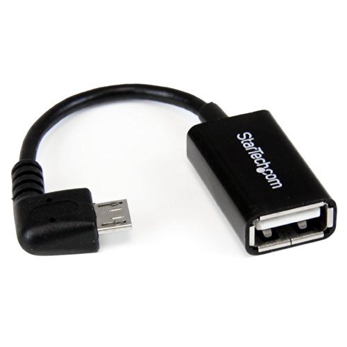 StarTech.com UUSBOTGRA - Cable adaptador Micro USB a USB OTG acodado a la derecha de 12.7 cm
