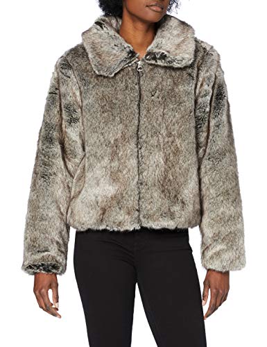 Superdry Boho Faux Fur Jacket Abrigo de Piel sintética, visón, M (Talla del Fabricante:12) para Mujer