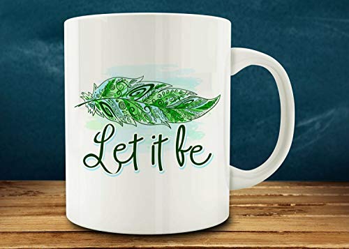 Taza con texto en inglés «Add to Favorites Let It Be», taza inspiradora, taza de café divertida de 325 ml