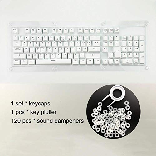 Teclas Francesas Para Teclado Mecánico Compatibles Con Interruptores Mx Soporte De Doble Disparo Iluminación Led Teclas Francesas Azerty, Anillo N Blanco (Blister