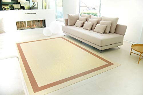 TEJIDOS EL MUNDO Alfombra SALÓN Vinilo-GRECA 100x150 cm Beige