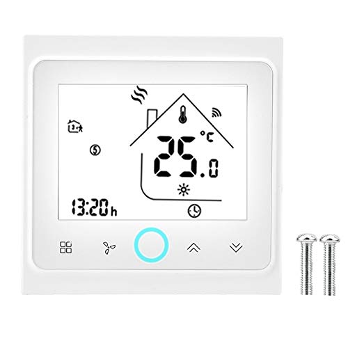 Termostato inalámbrico programable, termostato de calefacción eléctrica WiFi, termostato de aire acondicionado central, control de temperatura, pantalla táctil LCD (4 tubos)