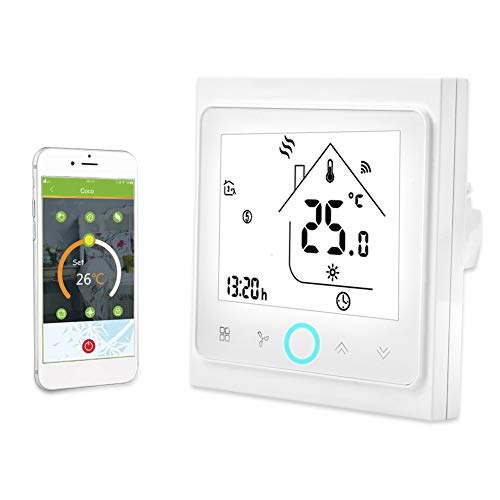 Termostato Inteligente, Controlador WiFi de 2/4 Tubos, Ahorro de Energía, Almacenamiento Más Preciso y Flexible, Pantalla Táctil LCD Para Aire Acondicionado Central(4 Pipe)