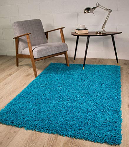 The Rug House - Alfombra mullida Rectangular, Color Azul, Teal Blue, 80 x 150 cm