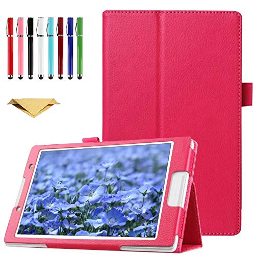 TianTa Funda para Lenovo Tab 4 8 Pulgada Leather TB-8504F TB-8504X, PU Cuero Slim Folding Soporte Cover Case con Auto Sleep/Wake para Lenovo Tab 4 8.0 (Not para TB-8304F or Plus Model TB-8704), Rosa