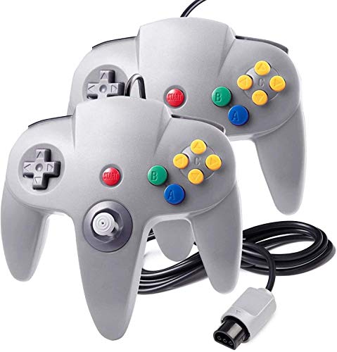 TIANYOU Handle 2 Pack Game Controller para N64, Classic Wired Gamepad Joypad para el Sistema N64 Flexible Control sensible