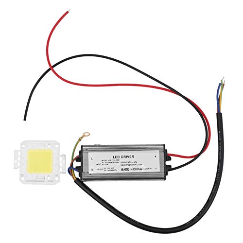 Timagebreze 50W LED Driver Impermeable IP67 Fuente de AlimentacióN Adaptador de Alta Potencia + 50W Bombilla con Chip LED Ahorro de EnergíA para la Luz Diurna de Bricolaje