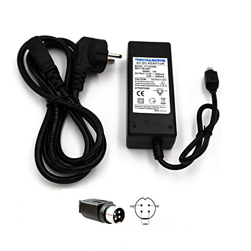 TOP CHARGEUR * Adaptador Alimentación Cargador Corriente 12V 5V 2A 4 Pin Reemplazo Recambio STOREX SPP34-12.0/5.0-2000 Incluye Cable de Alimentación