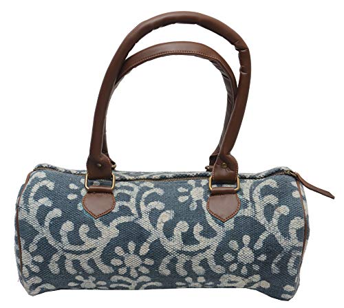 Trade Star Bolsa de hombro con estampado de bloques vintage de la India, bolsa de alfombra auténtica, bolsa de hombro hecha a mano étnica, bolsos de algodón para mujeres, bolso de mano indio