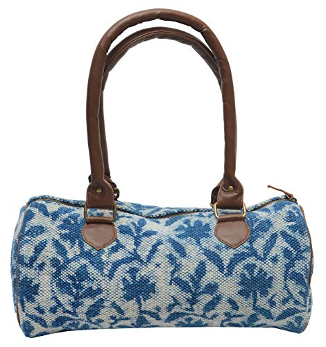 Trade Star Bolsa de hombro con estampado de bloques vintage de la India, bolsa de alfombra auténtica, bolsa de hombro hecha a mano étnica, bolsos de algodón para mujeres, bolso de mano indio