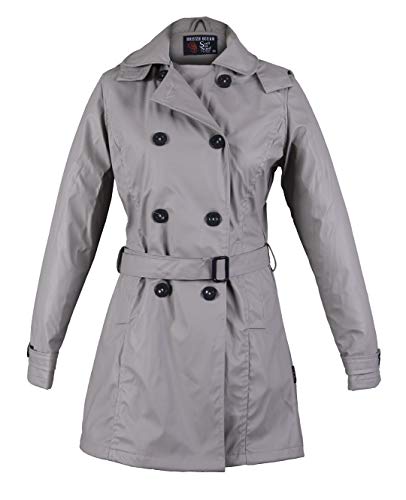 Trench AJUSTEE - Cortador Impermeable para Mujer, diseño de Breizh Ocean, Color Gris y Gris Gris/visón XS