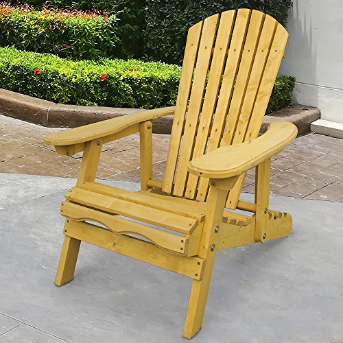 Trueshopping Silla para Patio Adirondack - Sillón Ancho con Respaldo Ajustable y Curvado - Muebles de Jardín, Césped y Terrazas de Fácil Montaje