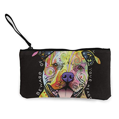 TTmom Carteras de Mujer,Monedero,Pit Bull Dog Unisex Canvas 3D Print Pattern Portafogli per Portamonete per Uomini e Donne