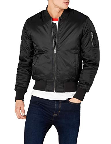 Urban Classics Basic Bomber Jacket, Black, L para Hombre