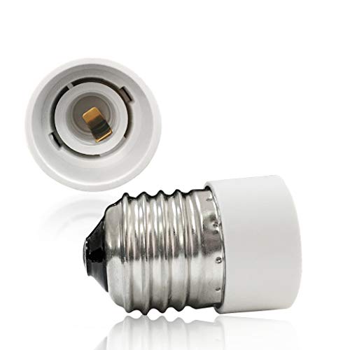 VARICART Base Transformador de Lámpara E27 a E14, Adaptador de Casquillo de Bombilla, Máxima Potencia de Vatios 500W Enchufe Resistente al Calor, No Inflamable Hasta 220 Grados (Pack de 2)